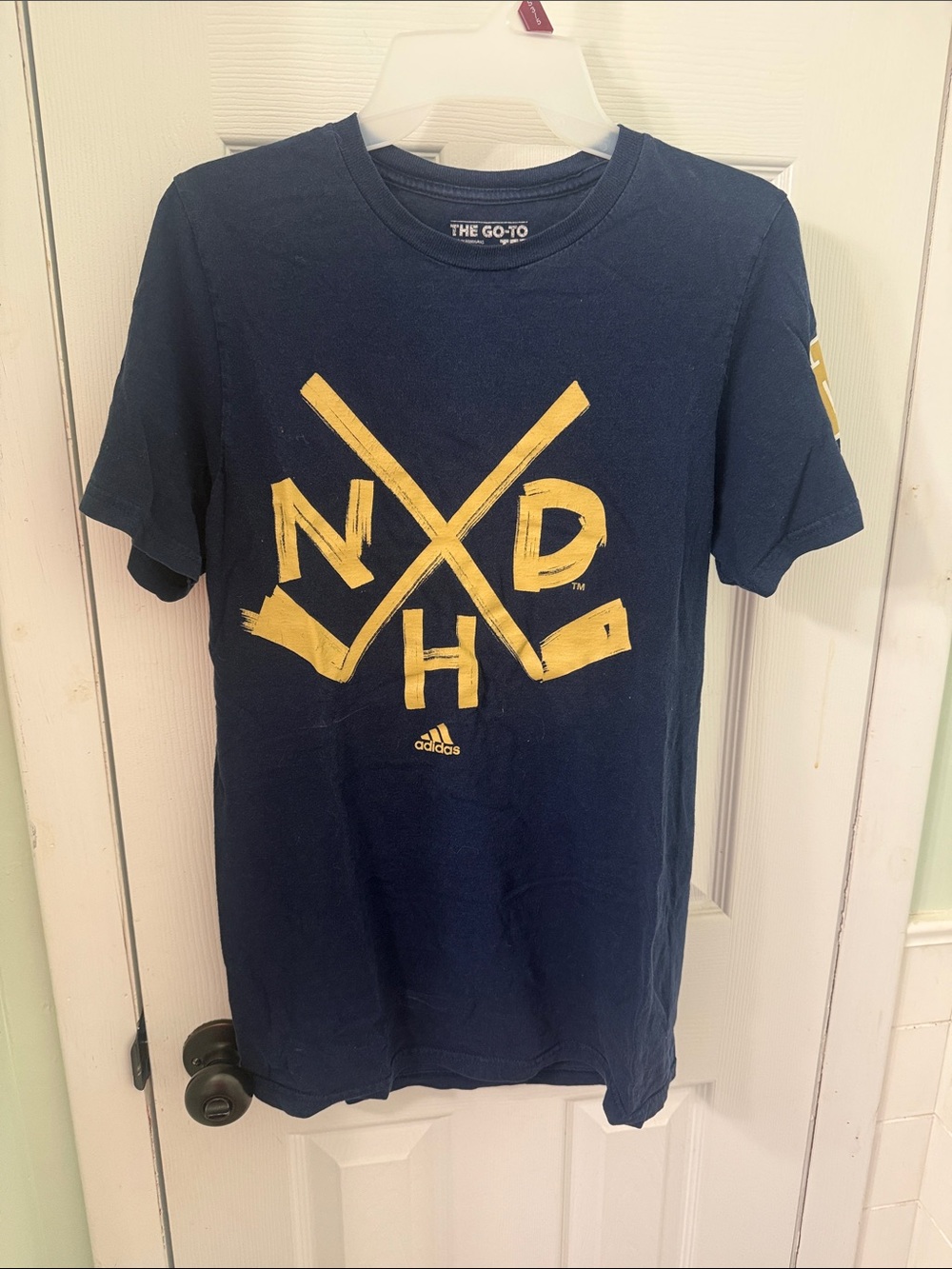 adidas Navy and Gold Hockey Graphic Tee